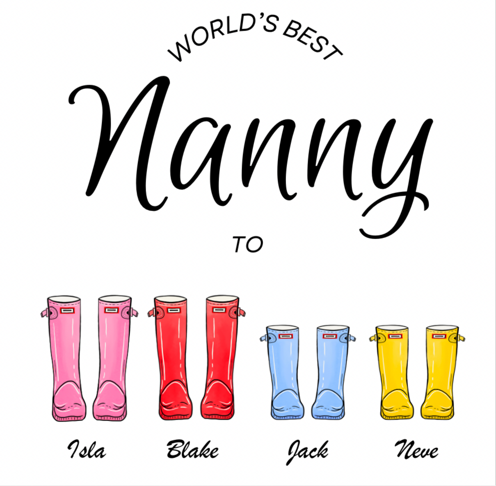 Mother’s Day jug, wellie boot design