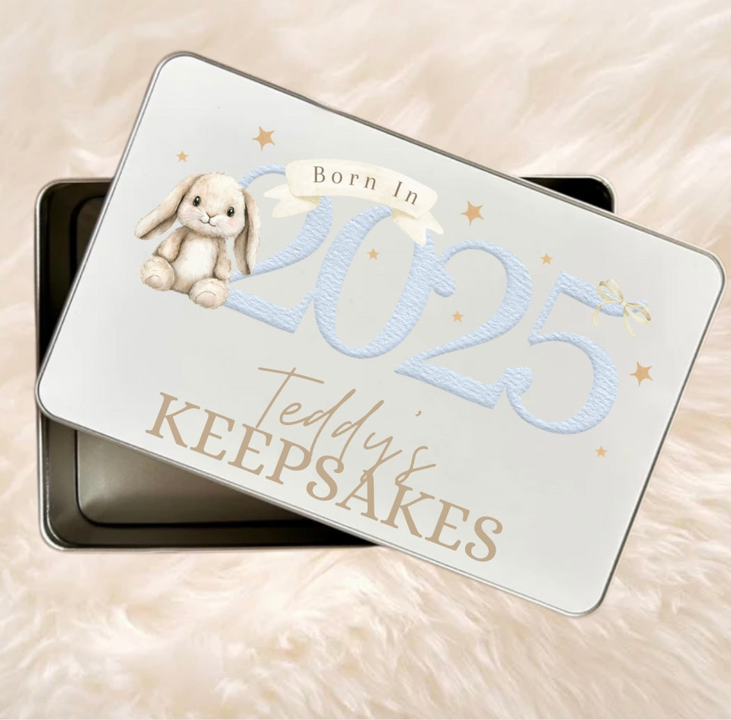 Baby keepsakes tin