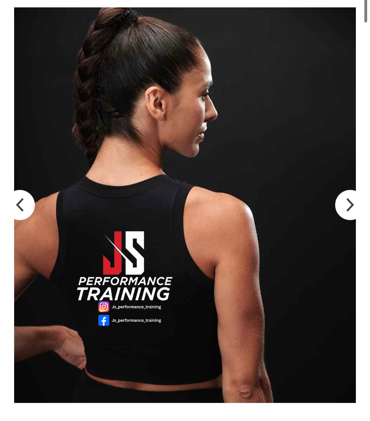 Ladies sports cropped tank top JS Performance