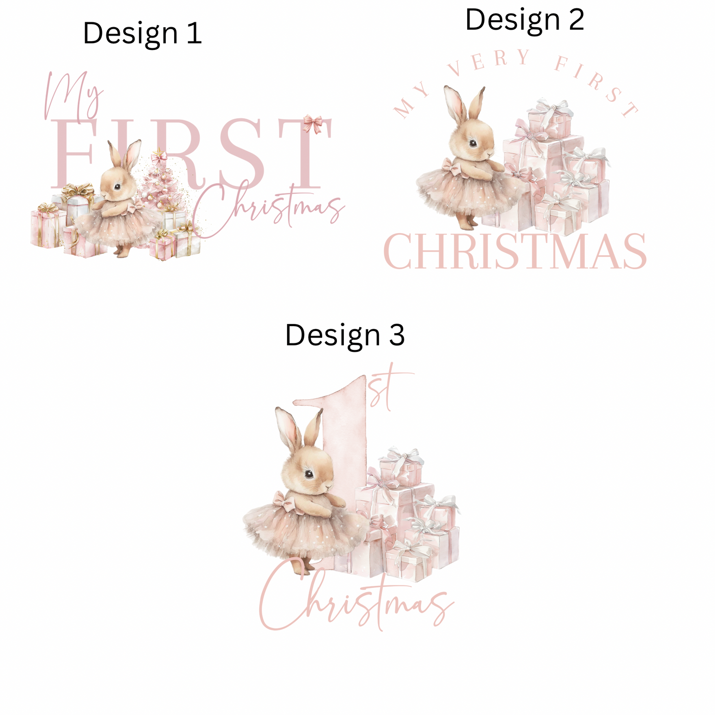 Baby 1st Christmas, personalised Christmas pyjamas, nutcracker, cute bunny, Santa, my first Christmas sleepsuit.