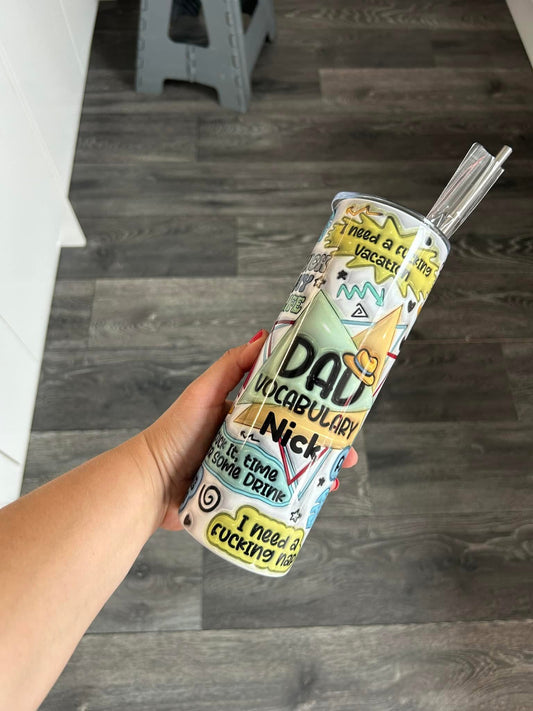 20oz tumbler ‘dad vocabulary’