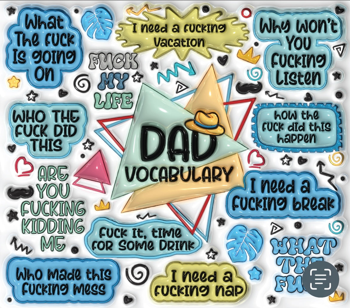 20oz tumbler ‘dad vocabulary’