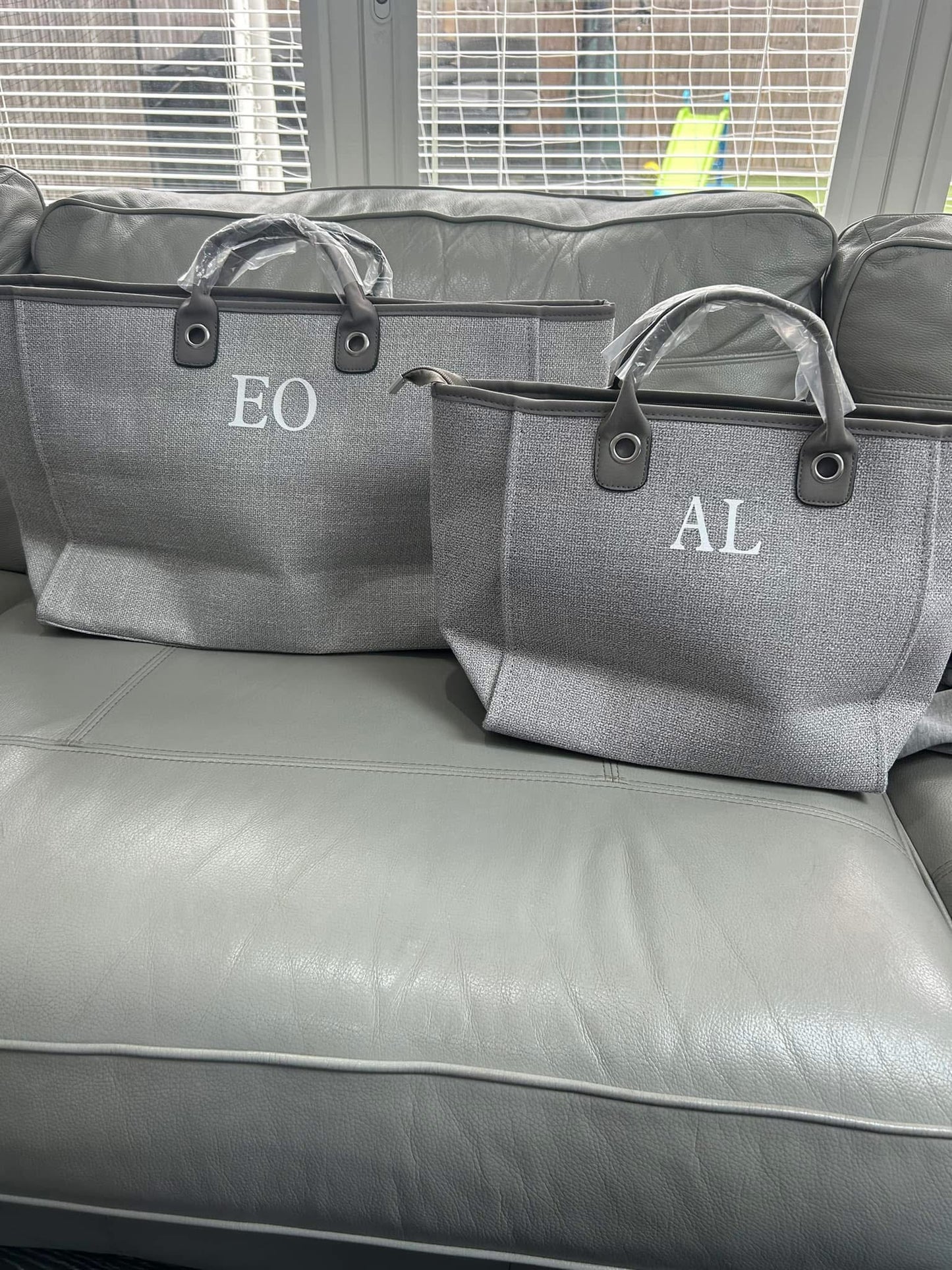 Grey canvas tote bags