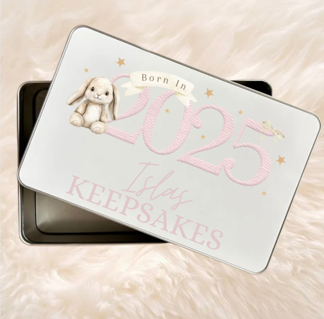 Baby keepsakes tin