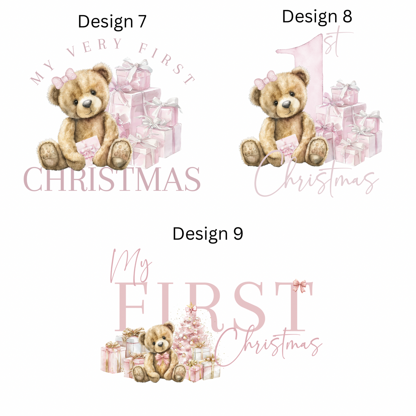 Baby 1st Christmas, personalised Christmas pyjamas, nutcracker, cute bunny, Santa, my first Christmas sleepsuit.