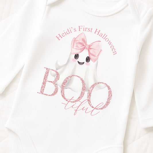 Bootiful Halloween long sleeve sleepsuit