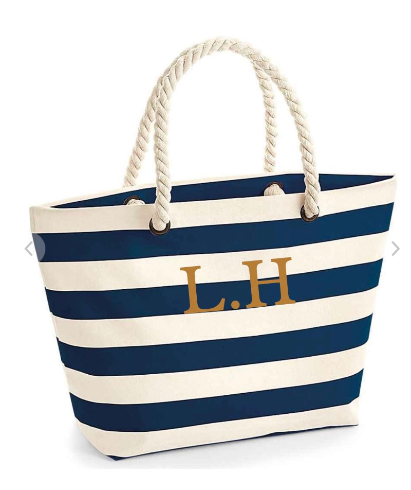 Stripe beach bag