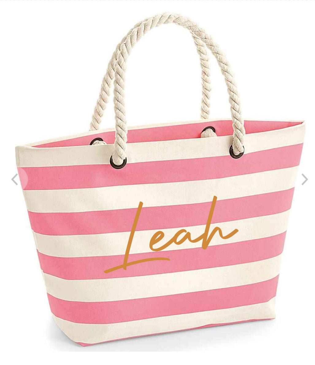 Stripe beach bag