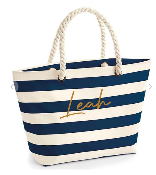 Stripe beach bag