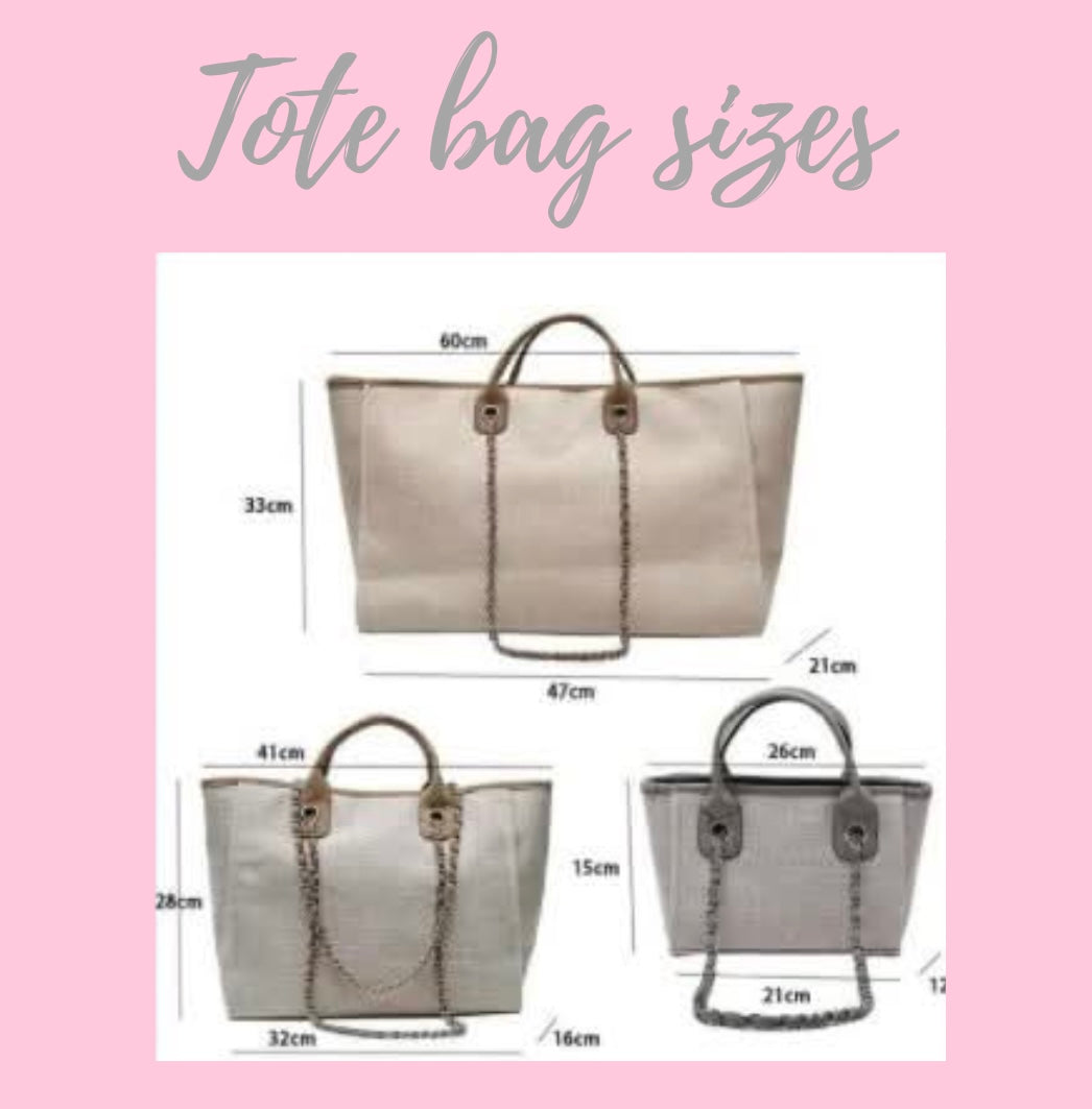 Beige canvas tote bag