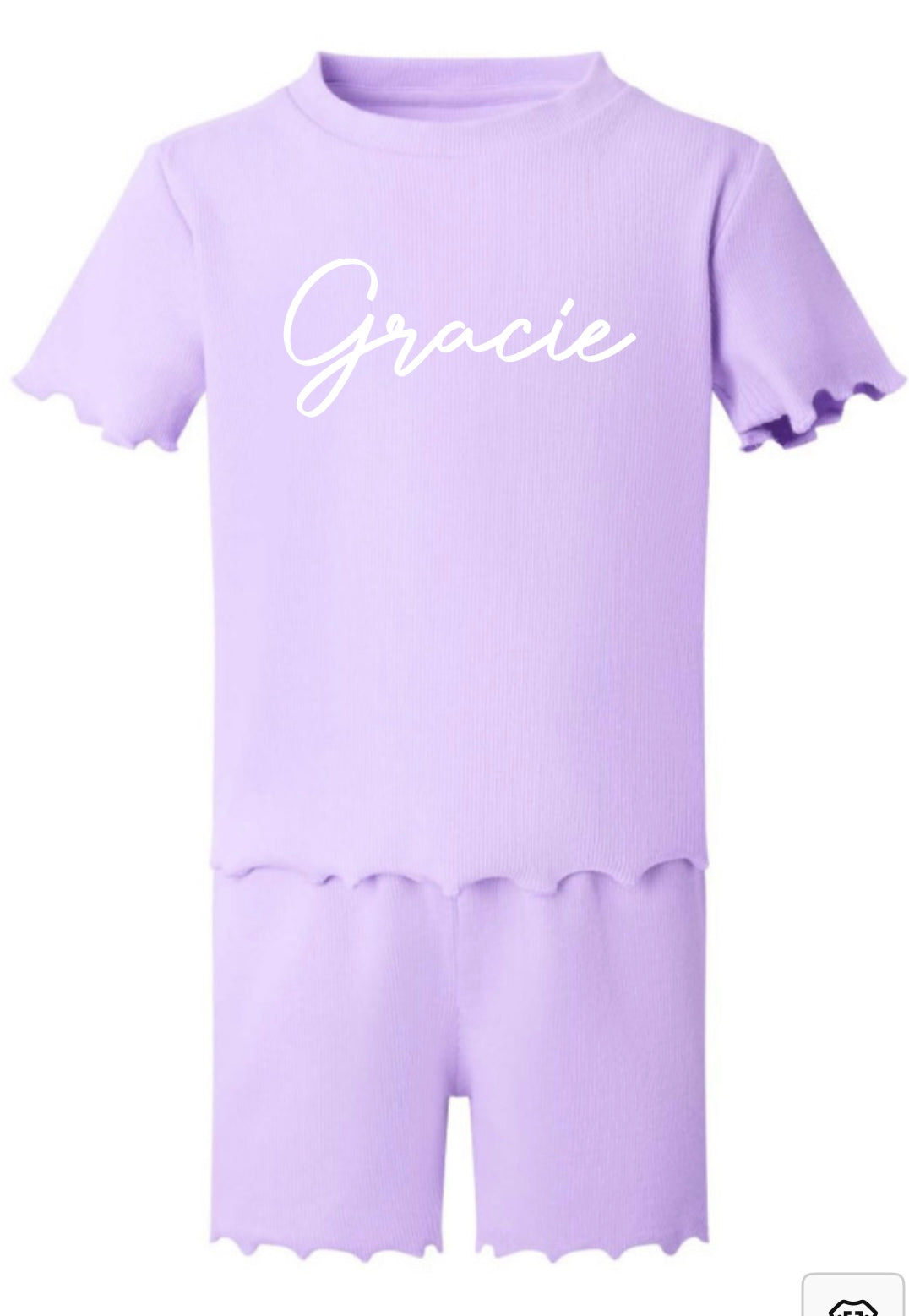 Girls T-shirt and short ribbed set
