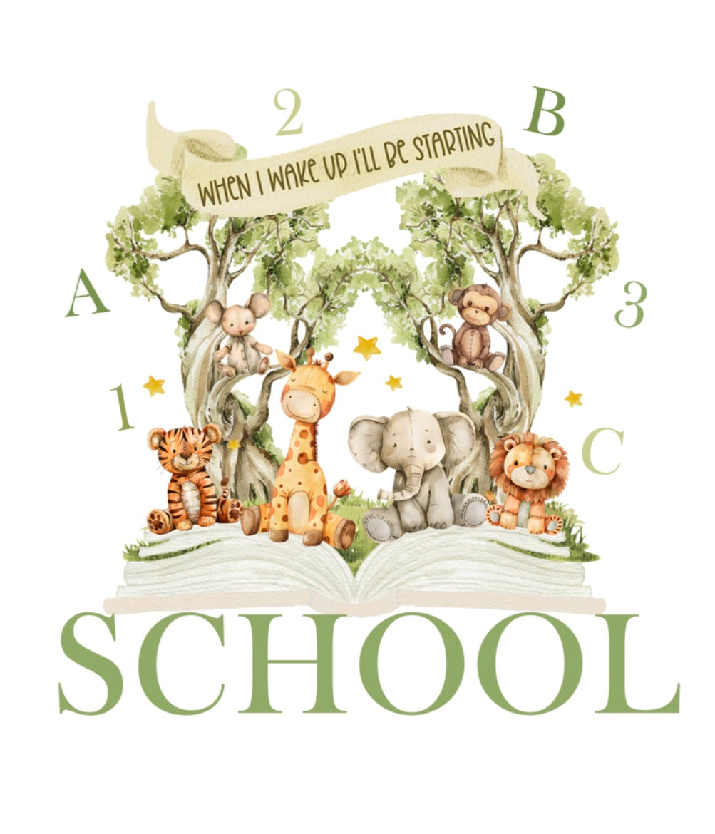 When I wake up pjs (stuffed toy school theme )
