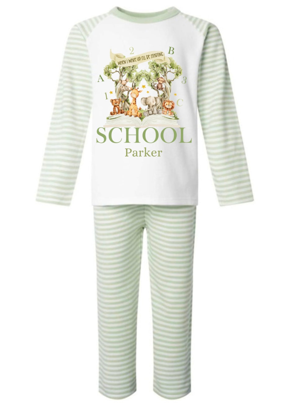 When I wake up pjs (stuffed toy school theme )