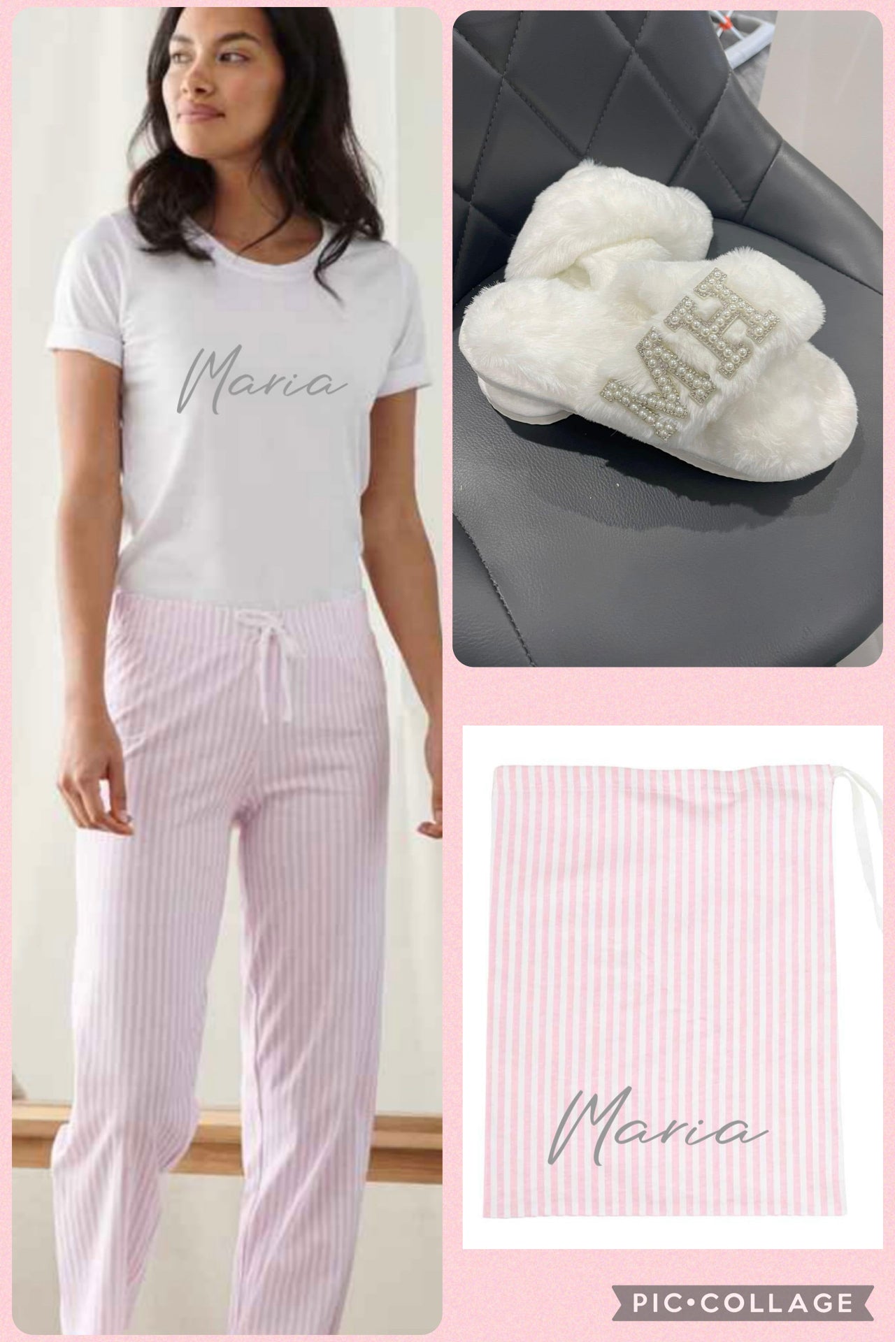 Ladies pyjamas in a bag bundle with slippers