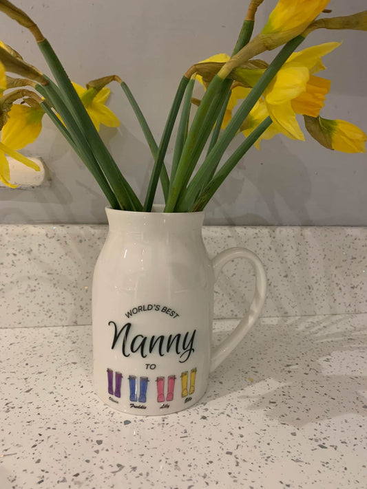 Mother’s Day jug, wellie boot design